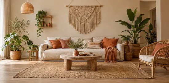 Stilul boho: culori, materiale și idei pentru living și dormitor