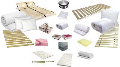 Moodboard de textile pentru dormitor