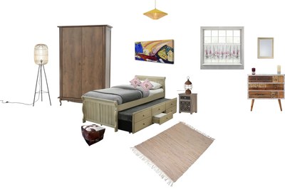 Stilul Rustic - dormitor cu pat de o persoană