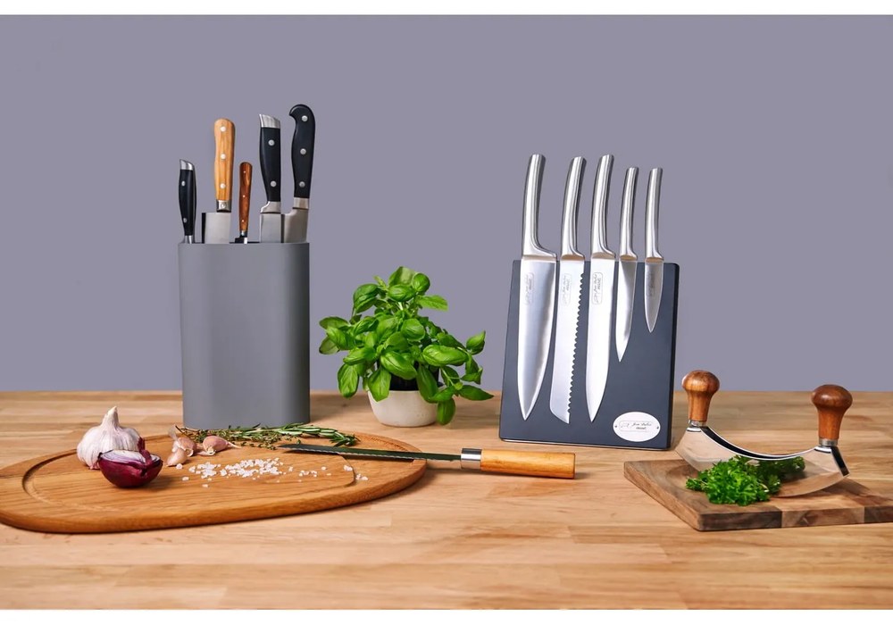 Bloc pentru cuțitele de bucătărie Zone Singles, gri