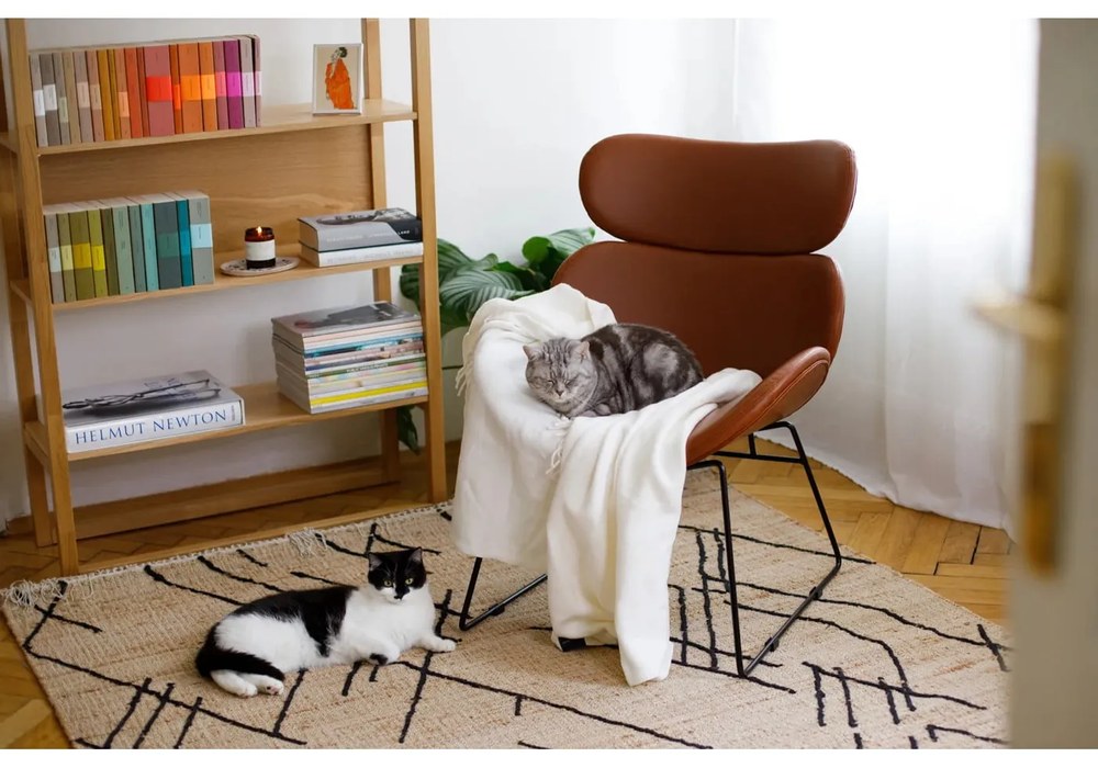 Bibliotecă în culoare naturală cu aspect de lemn de stejar 90x185 cm Newest – Woodman