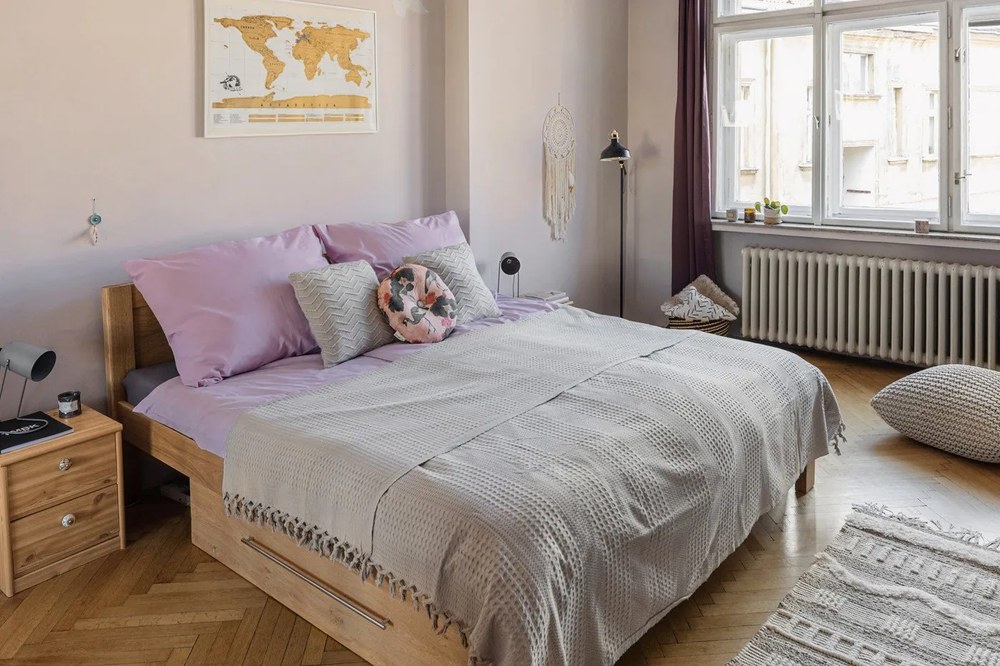 Cuvertură din bumbac Brown, 220 x 240 cm, maro deschis