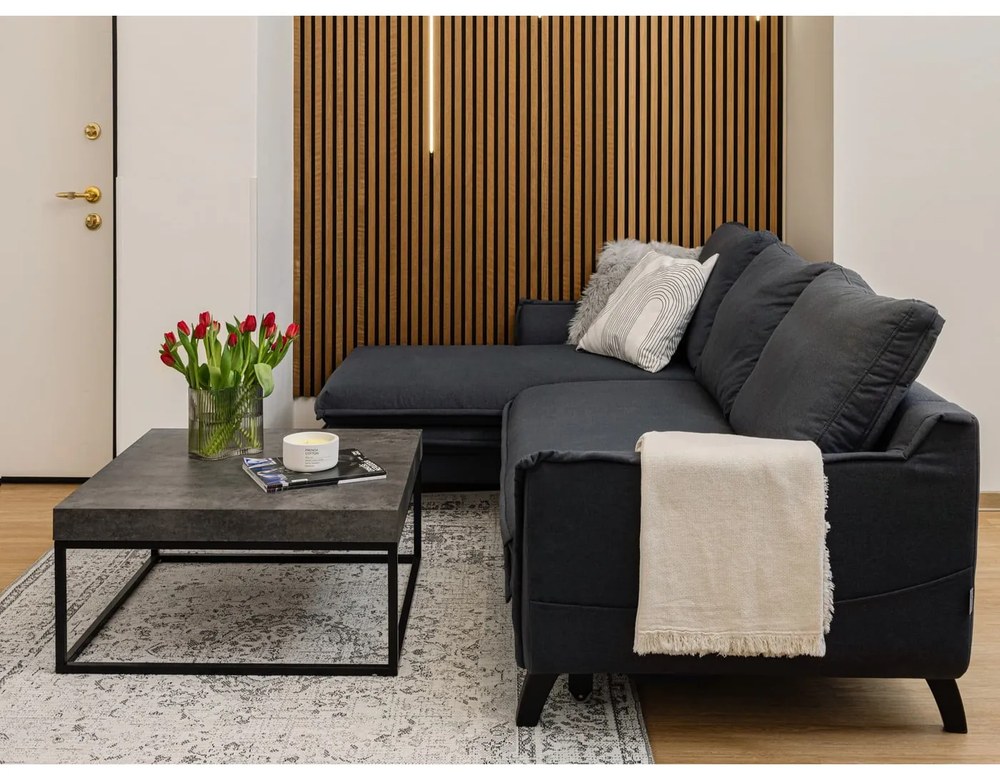 Pernă Tiseco Home Studio Sheepskin, 45 x 45 cm, gri