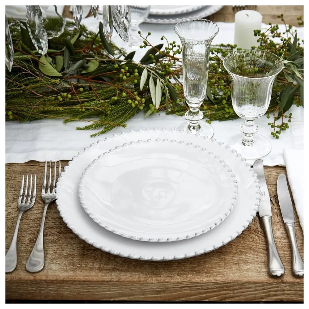 Farfurie din gresie ceramică Costa Nova Pearl, ⌀ 28 cm, alb