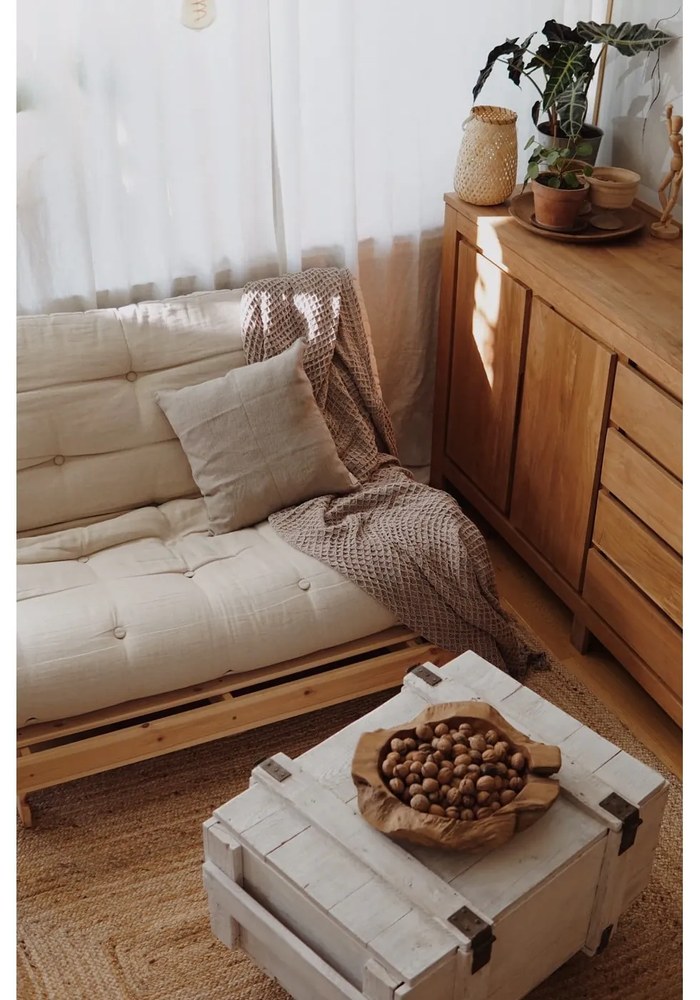 Canapea extensibilă bej 140 cm Roots - Karup Design
