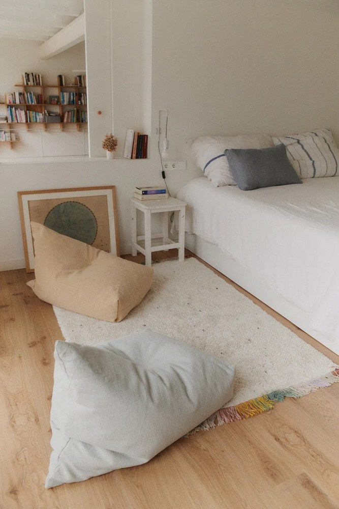 Fotoliu puf pentru copii galben deschis Cleo Light Honey – Lorena Canals