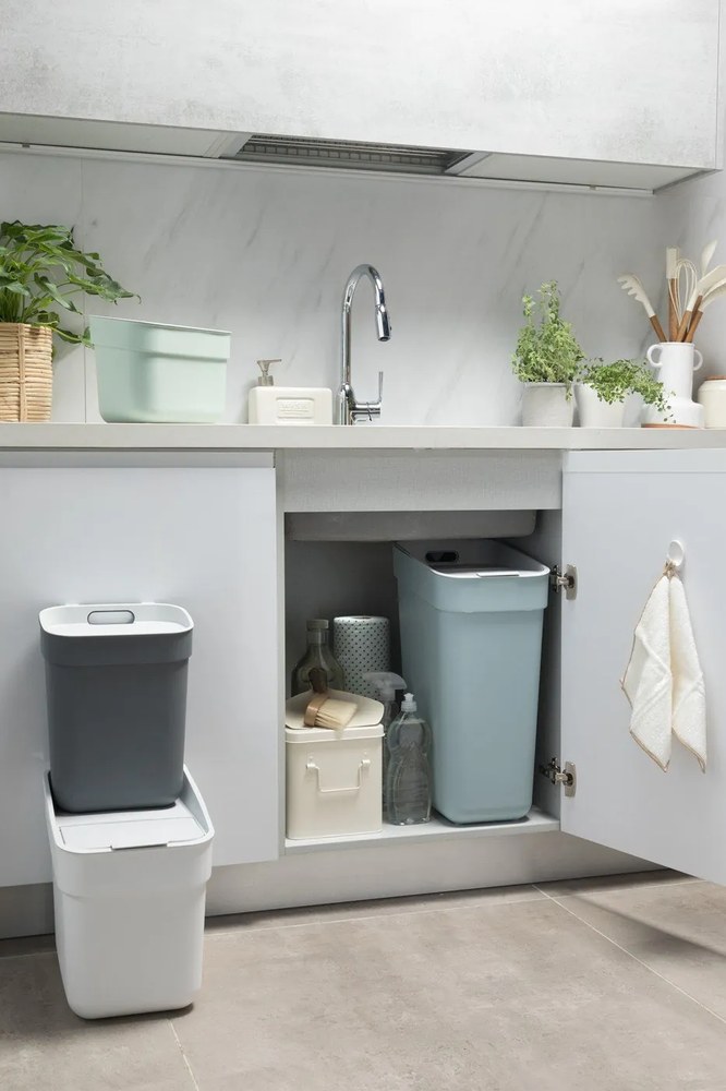 Coș de gunoi alb de reciclat din plastic reciclat 20 l Ready To Collect – Curver