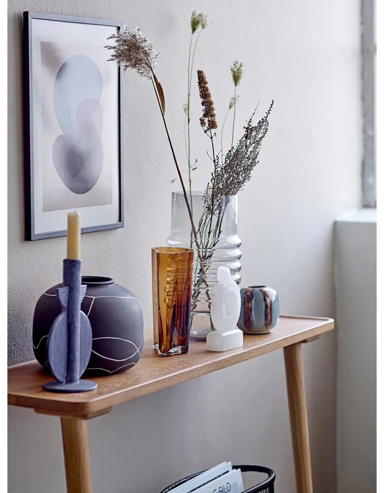 Vază de teracotă Bloomingville Niza, înălțime 16,5 cm, negru