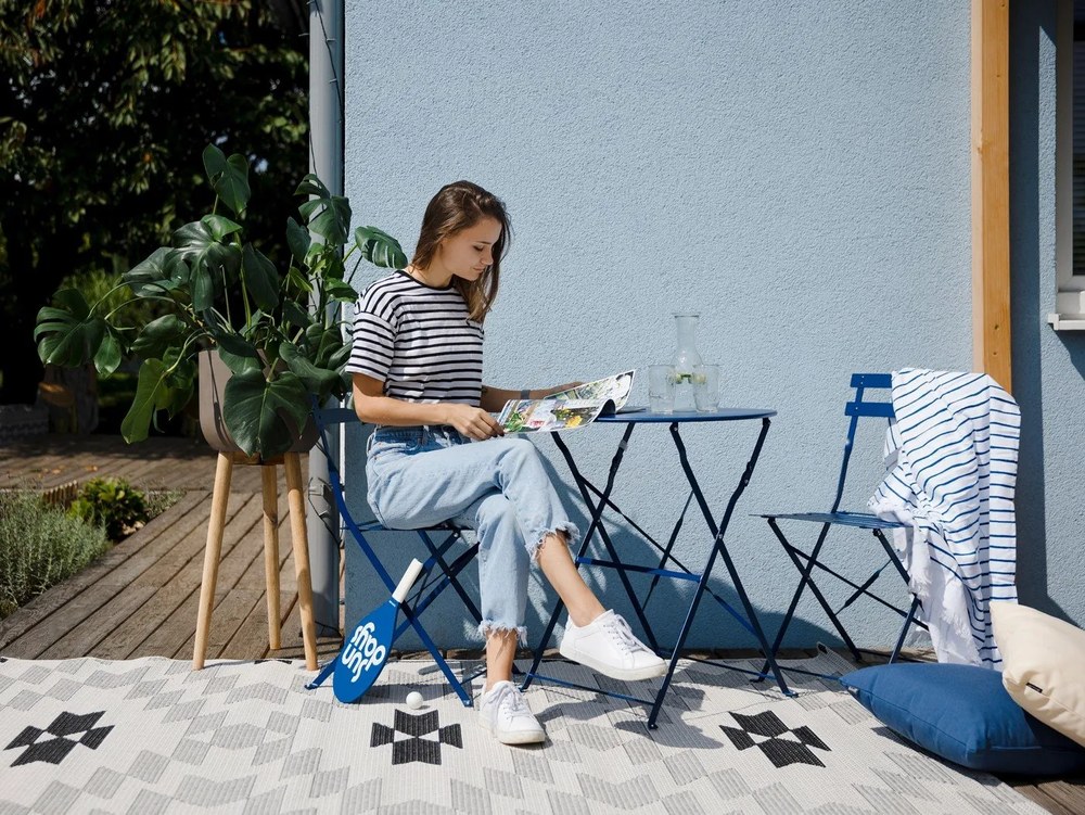 Set mobilier de grădină Bonami Essentials Retro, albastru închis