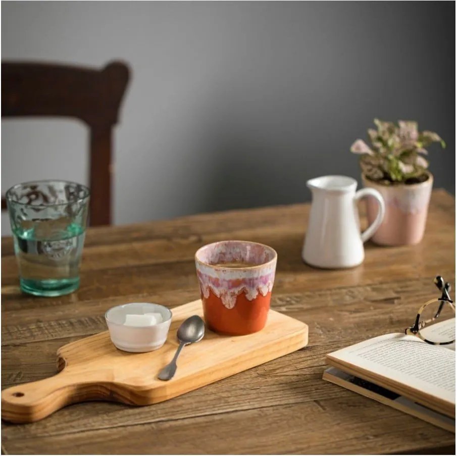 Cană albă/portocalie din gresie 210 ml Grespresso – Costa Nova