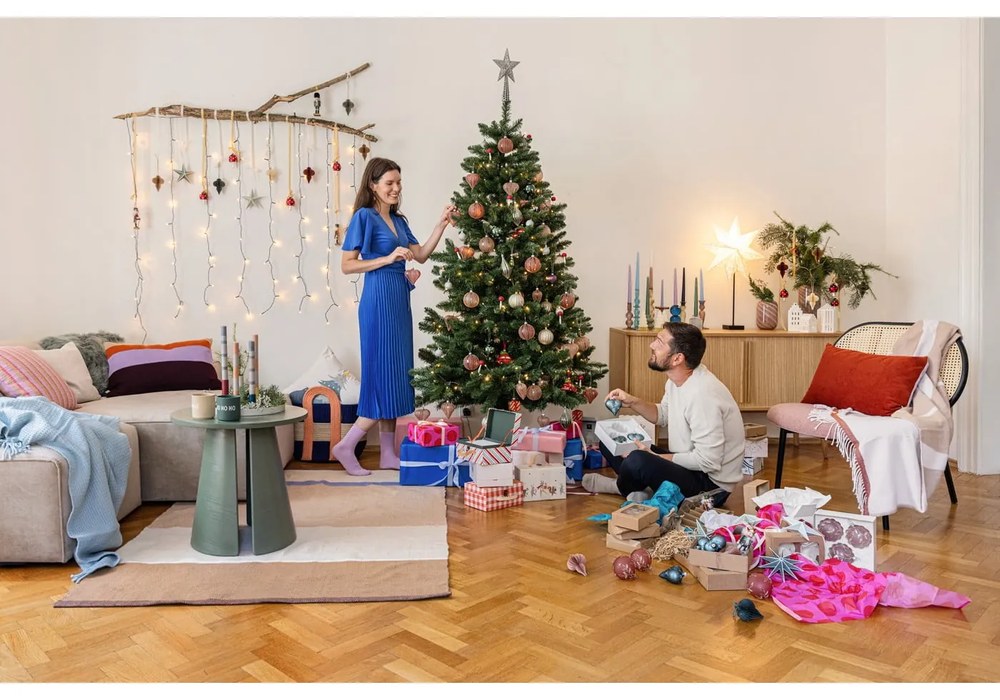 Pernă Tiseco Home Studio Sheepskin, 45 x 45 cm, verde