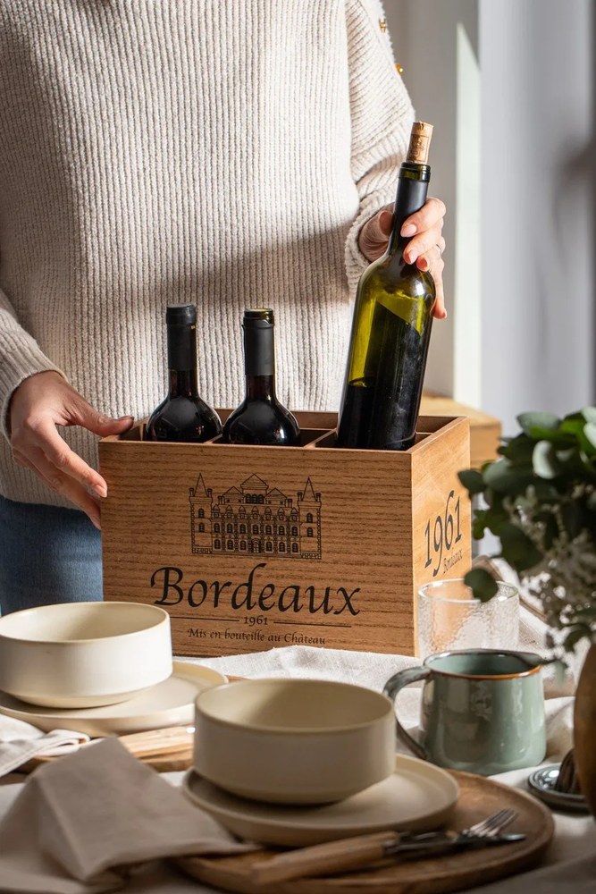 Suport din lemn pentru sticle de vin Balvi Bordeaux