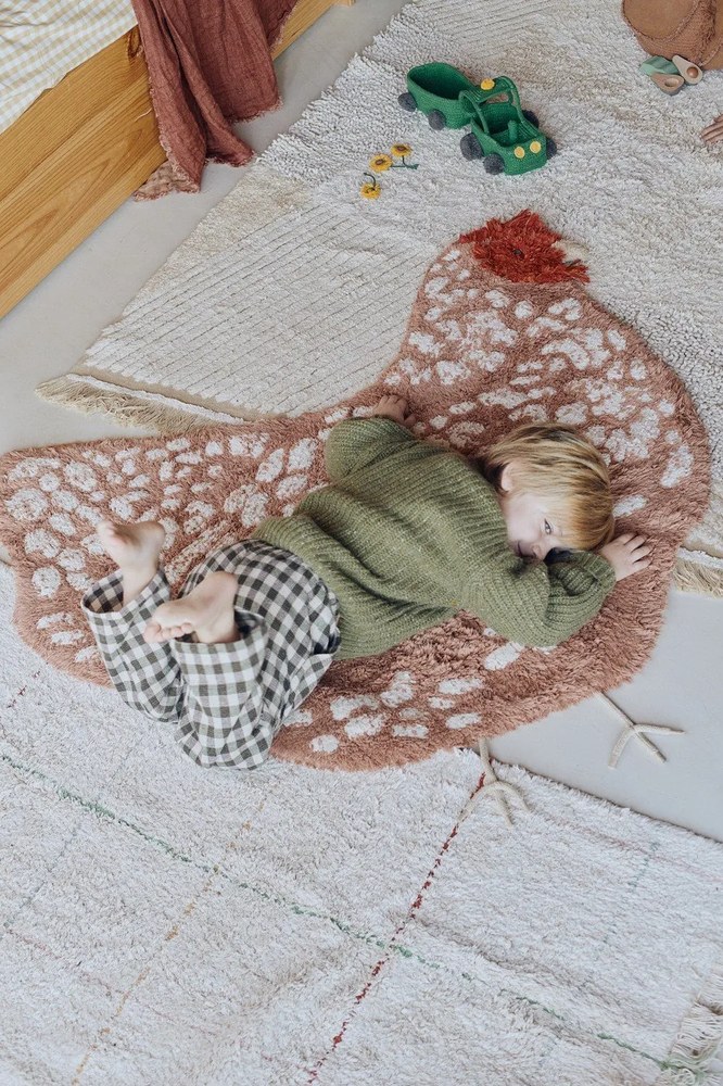 Covor crem lavabil, țesut manual din bumbac 90x130 cm Color Lines – Lorena Canals