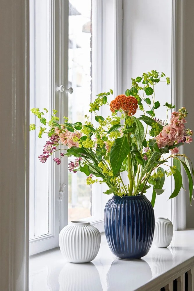 Vază din gresie Kähler Design Hammershoi, înălțime 10 cm, alb