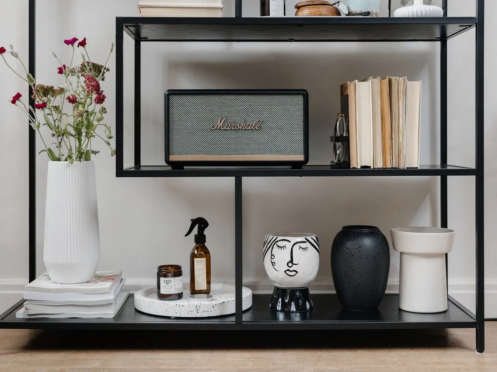 Vază din gresie Kähler Design Ombria, înălțime 20 cm,alb