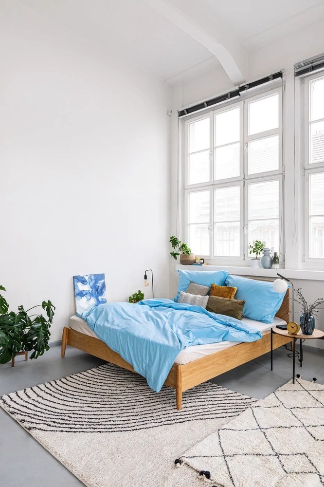 Cearșaf elastic din bumbac Good Morning, 180 x 200 cm, alb