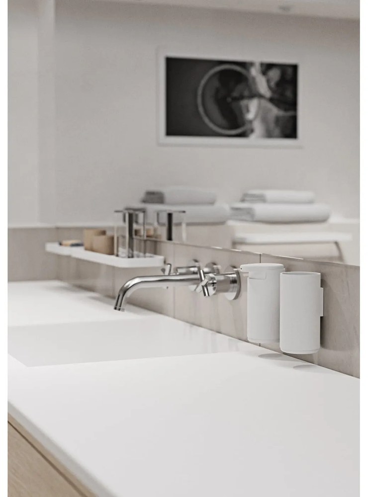 Dozator / dispenser de perete pentru săpun Zone Rim, 200 ml, alb