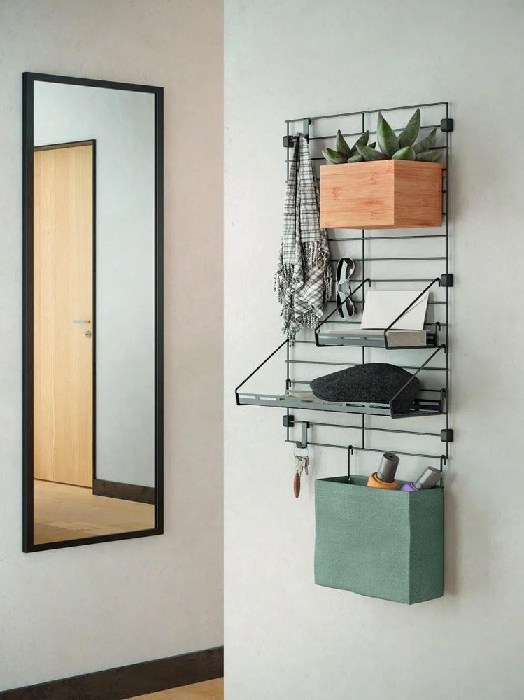 Componentă - raft neagră din metal 18x15 cm Mural – Metaltex