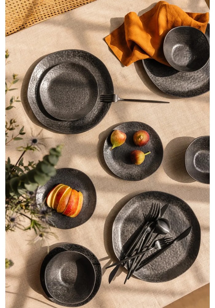 Tacâmuri negru din oțel inoxidabil 16 buc. Modern retro – Premier Housewares