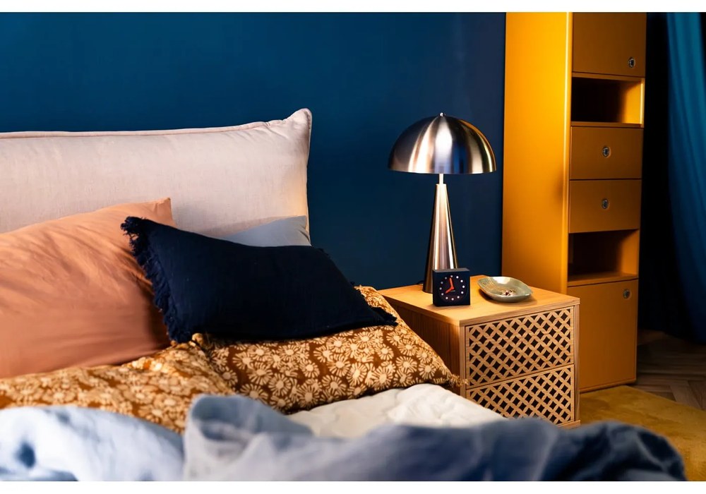 Pat matrimonial bej tapițat cu spațiu de depozitare și somieră 180x200 cm Jade – Bobochic Paris