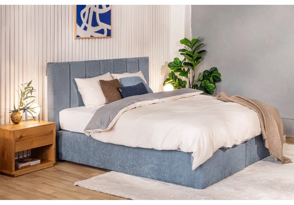 Lenjerie de pat gri/bej din bumbac ranforcé pentru pat dublu/extins cu cearceaf inclus/cu 4 piese 200x220 cm – Mila Home