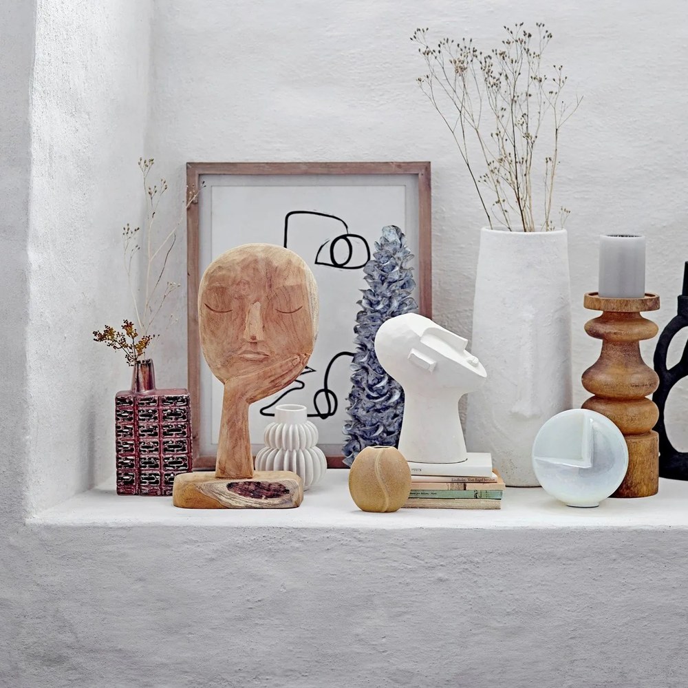 Vază din gresie ceramică Bloomingville Blossom, alb