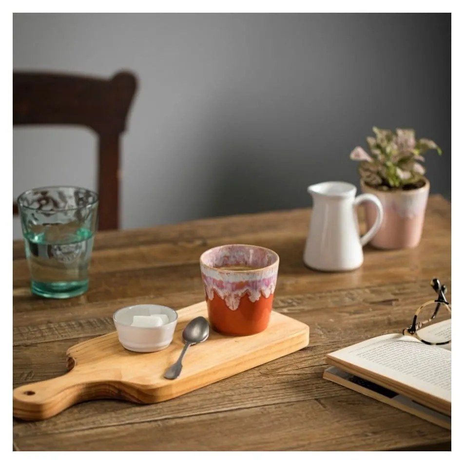 Ceașcă albă/roz din gresie 210 ml Grespresso – Costa Nova