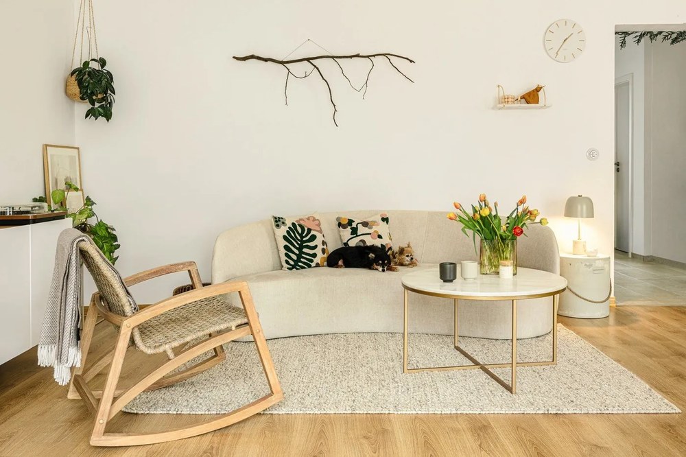 Canapea asimetrică din catifea Mazzini Sofas Debbie, colț stânga, bej