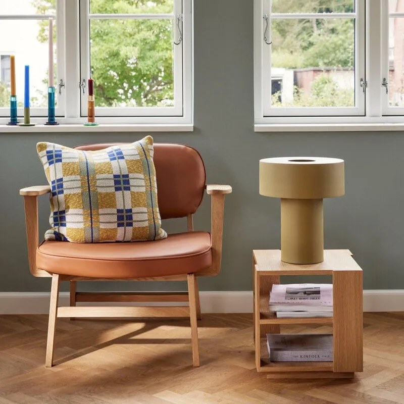 Fotoliu din imitație piele Hübsch Haze, portocaliu