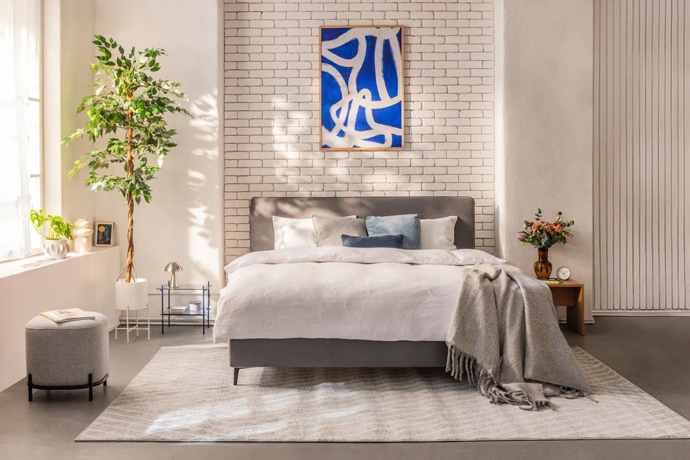 Set 2 ghivece din fier pe piedestal Hübsch Haggo, alb