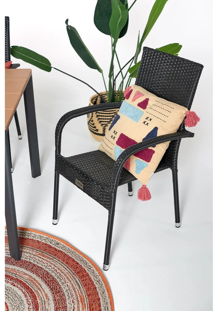 Scaun de grădină din ratan artificial negru Paris - Bonami Essentials