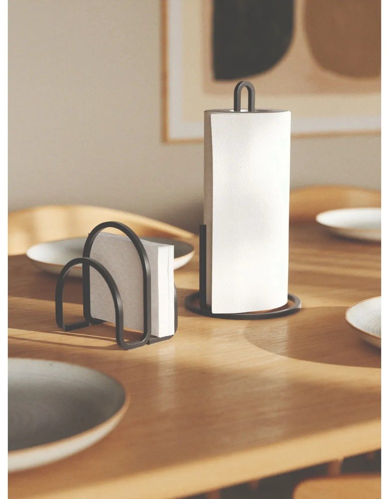 Suport de prosoape de bucătărie negru din oțel ø 17 cm Squire – Umbra