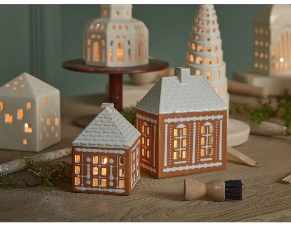 Sfeșnic de Crăciun din ceramică Kähler Design Lighthouse, ø 9 cm, alb