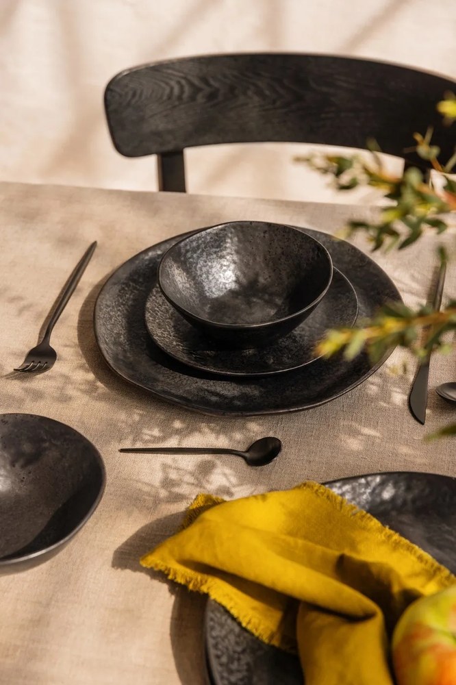 Serviciu de masă 18 buc. din gresie Dark Moon – Bonami Selection