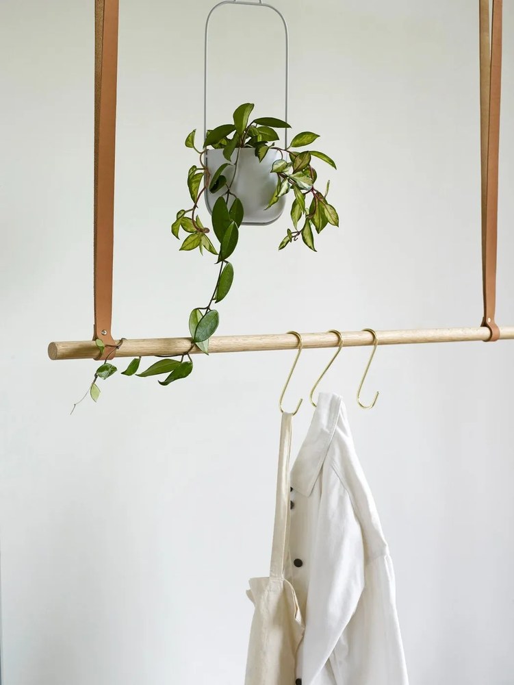 Set 2 ghivece suspendate din fier Hübsch Juro, gri deschis