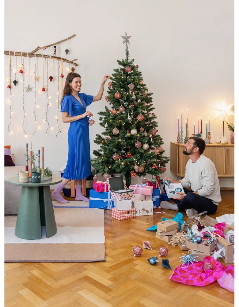 Decorațiune luminoasă aurie ø 45 cm cu model de Crăciun Solvalla – Markslöjd