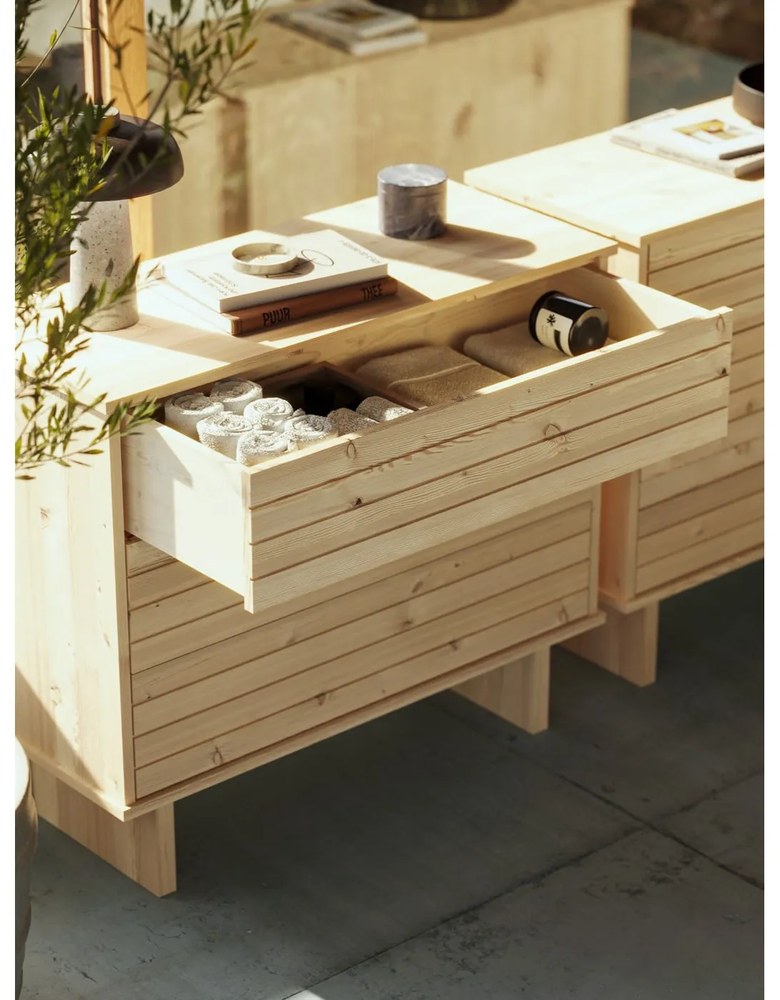 Comodă din lemn de pin natural Karup Design Kommo