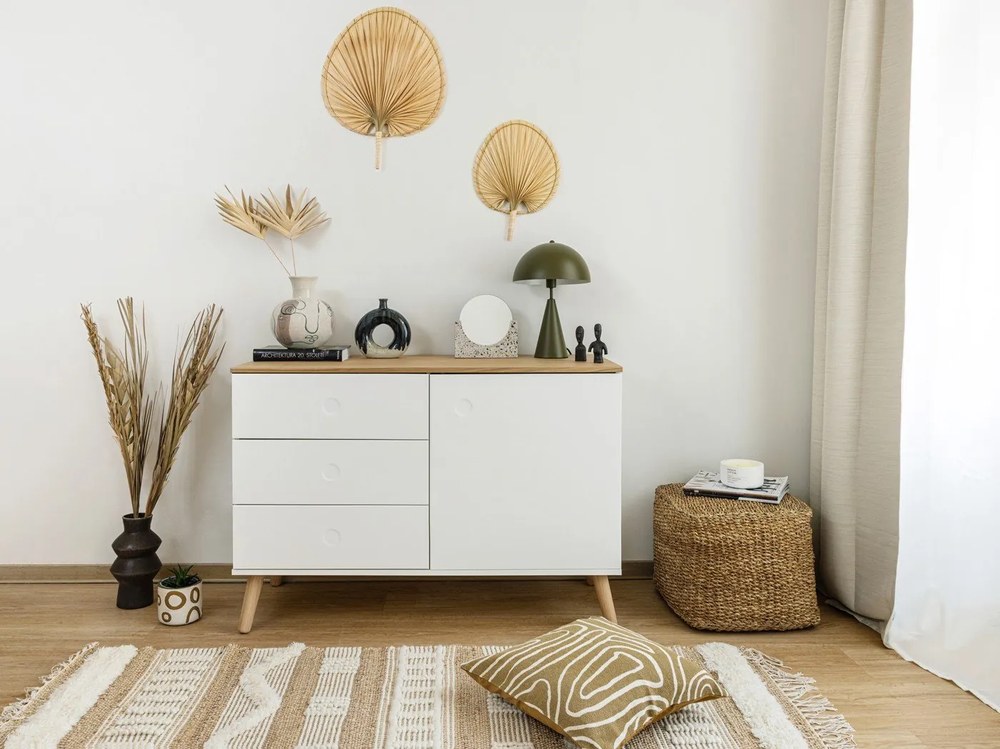 Vas din gresie Bloomingville Irini, înălțime 22,5 cm, alb