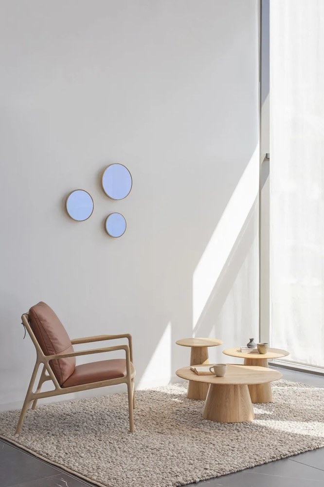 Măsuță auxiliară rotundă din lemn de stejar ø 55 cm Mushroom – Gazzda