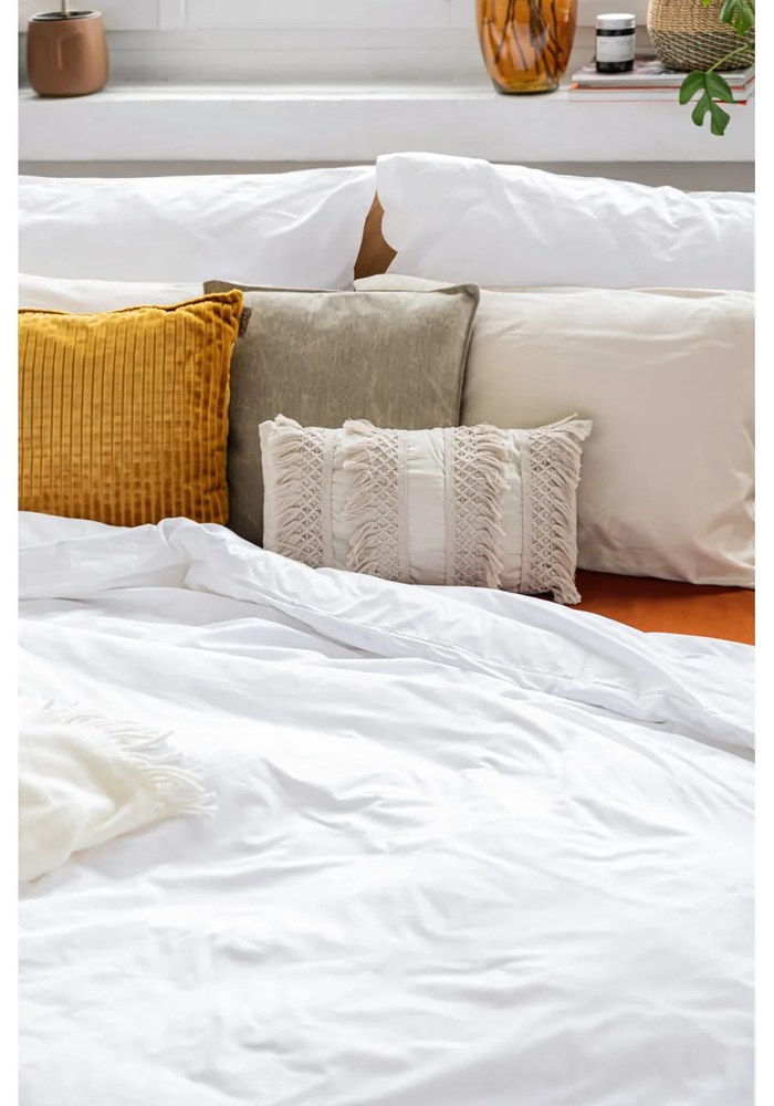 Pled din amestec de bumbac Euromant Basics, 140 x 180 cm, crem