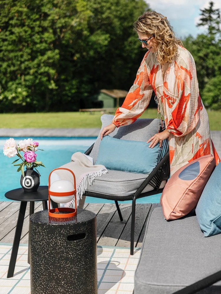 Măsuță auxiliară de grădină WOOOD Fer, ø 40 cm, negru