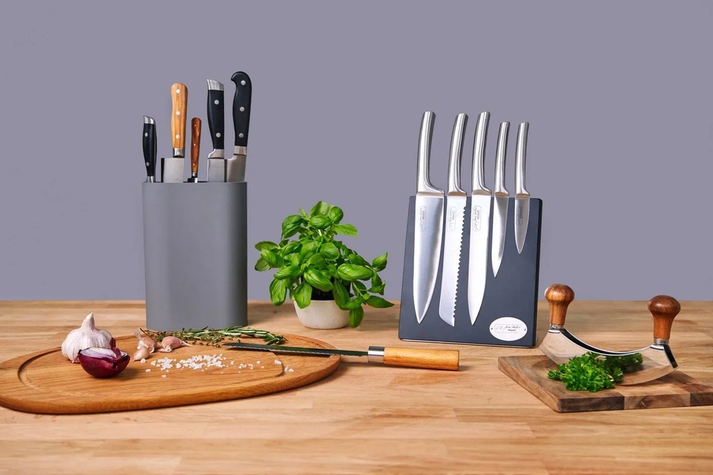 Bloc pentru cuțitele de bucătărie Zone Singles, gri