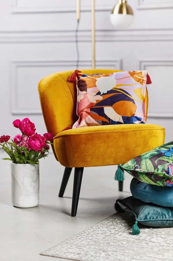 Fotoliu WOOOD Sara, galben muștar