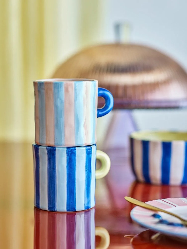 Farfurii roz/crem 4 buc. pentru desert din gresie ø 20,5 cm Carry – Bloomingville