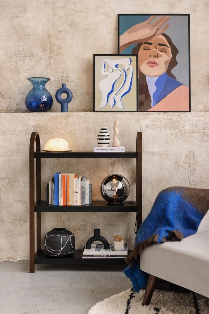 Vază din gresie Kähler Design Omaggio, înălțime 12,5 cm, negru - alb