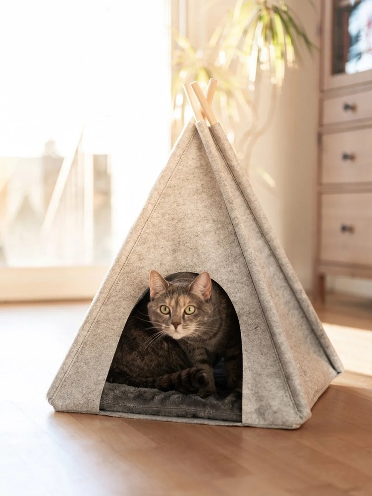 Cort tip teepee pentru animale de companie Wenko, gri deschis