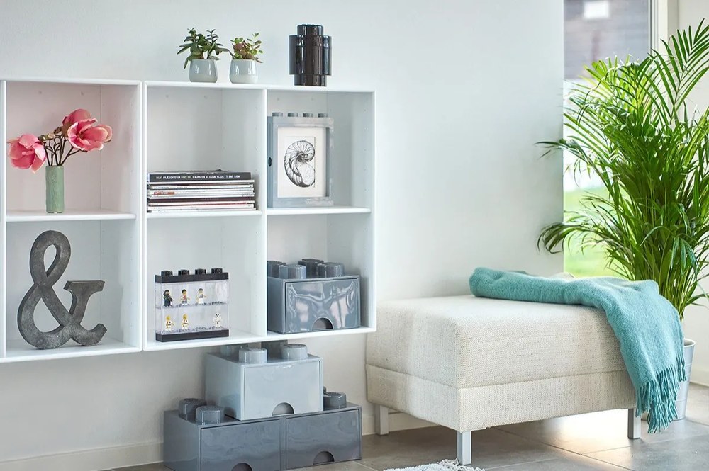 Cutie pentru 8 minifigurine LEGO®, alb - negru