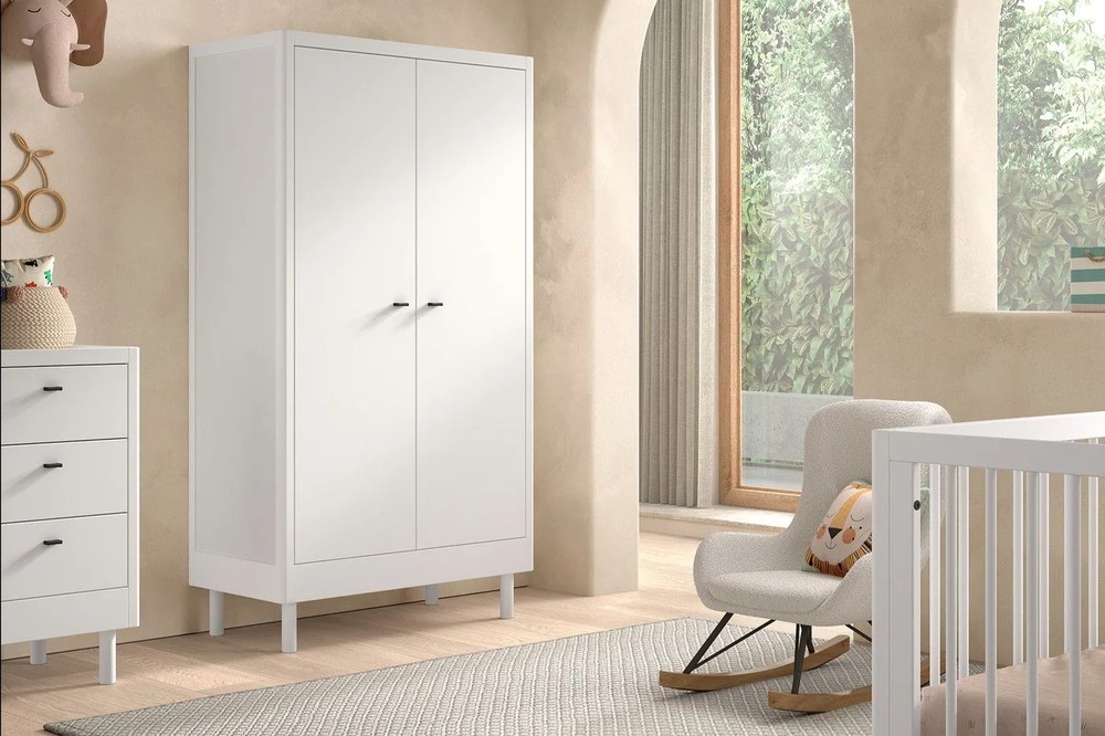 Pătuț alb din lemn de fag 70x140 cm Forrest – Vipack