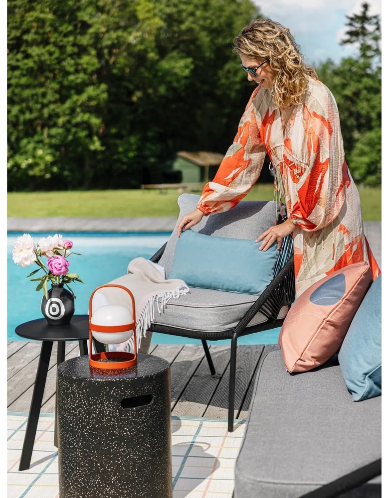 Canapea de grădină cu 2 locuri Bonami Selection North, negru