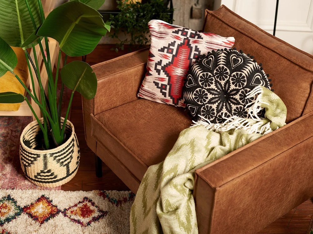 Fotoliu maro din imitație de piele Rate - Scandic